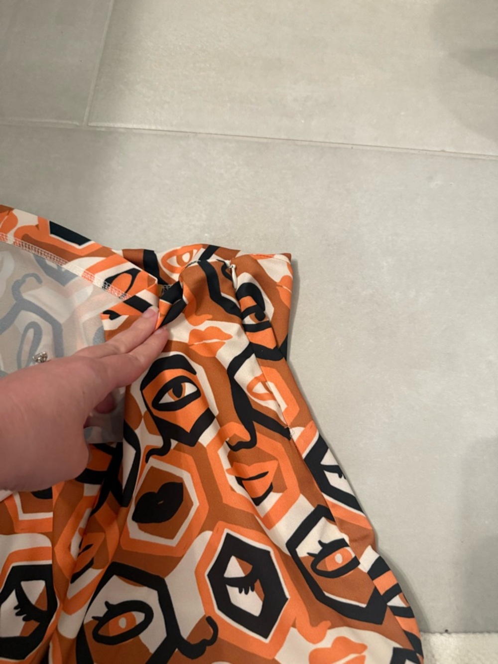 Dazey LA Orange, Black & White Geometric Face Print Skort - Picture 4 of 5